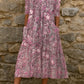 Vestido floral elegante com decote em V