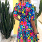 Vestido midi com estampado floral para mulher