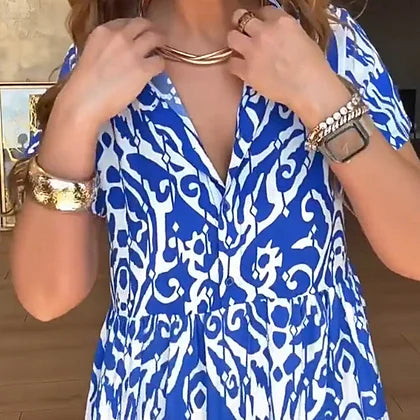 🤩🤩Oferta por tempo limitado⏰Saia maxi casual feminina estampada em formato A