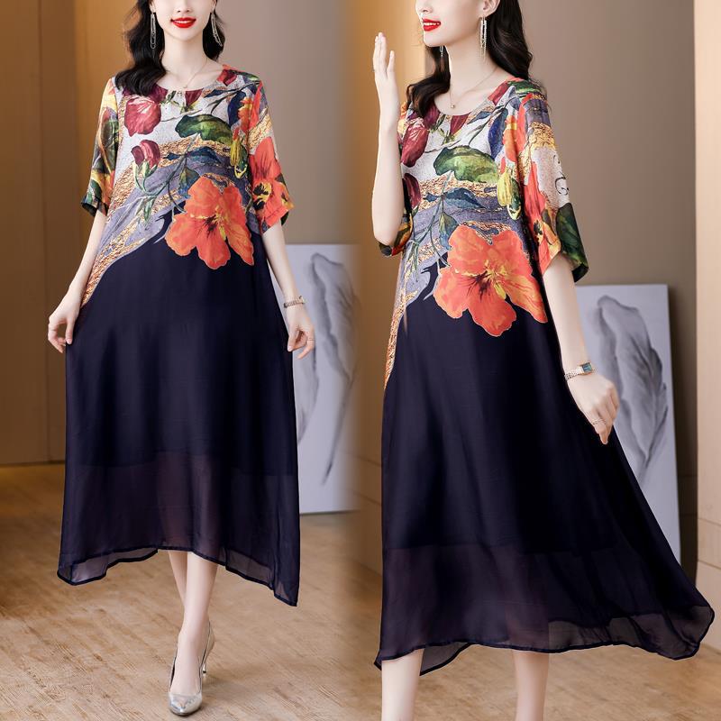 💃Novo 2025💕Vestido feminino elegante e arejado com flores em tamanhos grandes