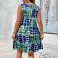 Vestido de menina sem mangas com decote em V e estampado tie-dye