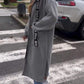 Casaco feminino casual com capuz longo