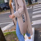 Casaco feminino casual com capuz longo