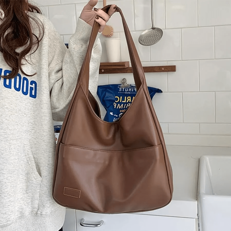 Bolsa grande em pele
