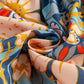 Multicolour Boho Floral Print Crochet Patchwork V Neck Loose Mini Dress