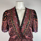 Vestido vintage de viscose com decote em V dos anos 70