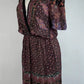 Vestido vintage de viscose com decote em V dos anos 70