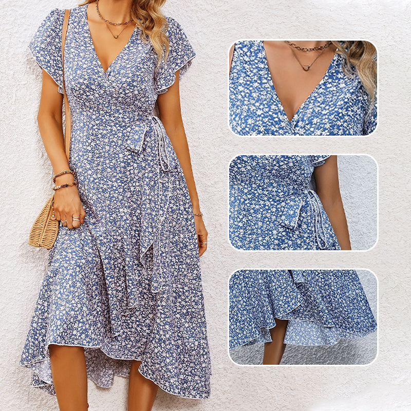 Vestido floral elegante para mulheres de verão