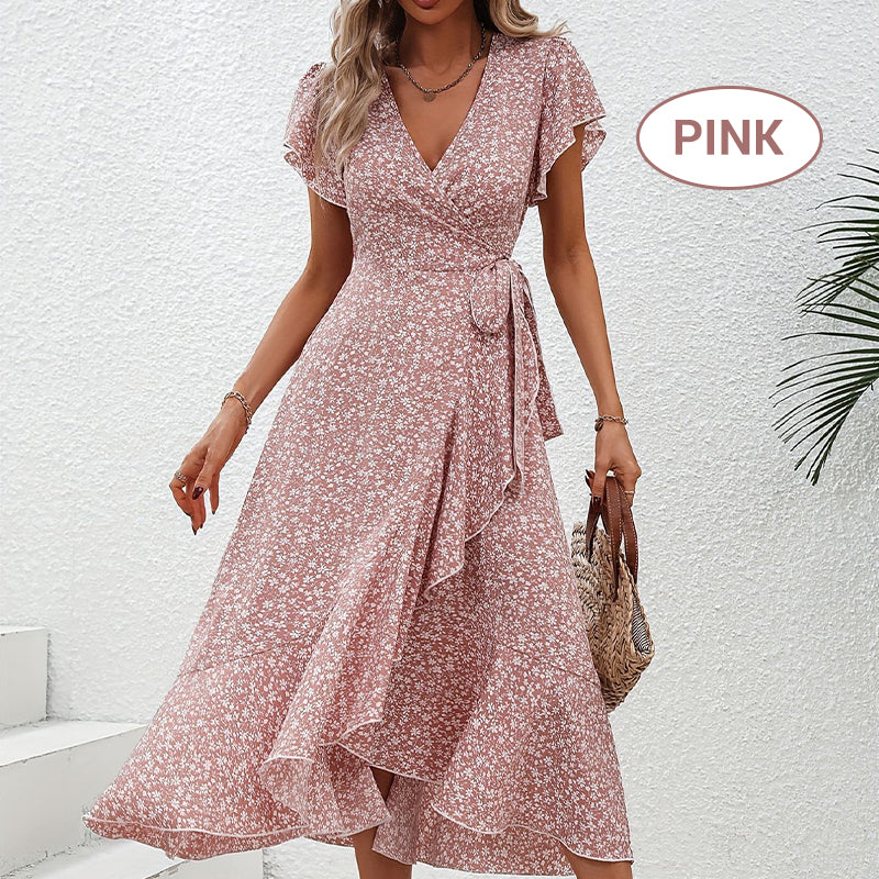 Vestido floral elegante para mulheres de verão
