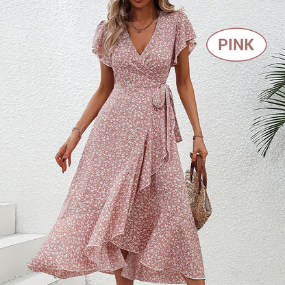 Vestido floral elegante para mulheres de verão