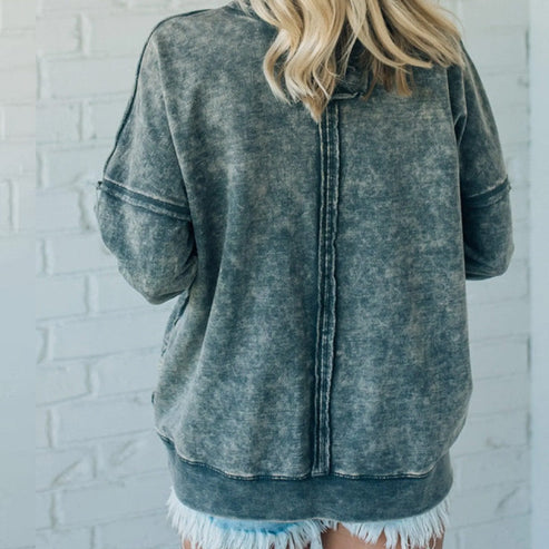 🔥Sweatshirt de mulher elegante com gola redonda e manga comprida