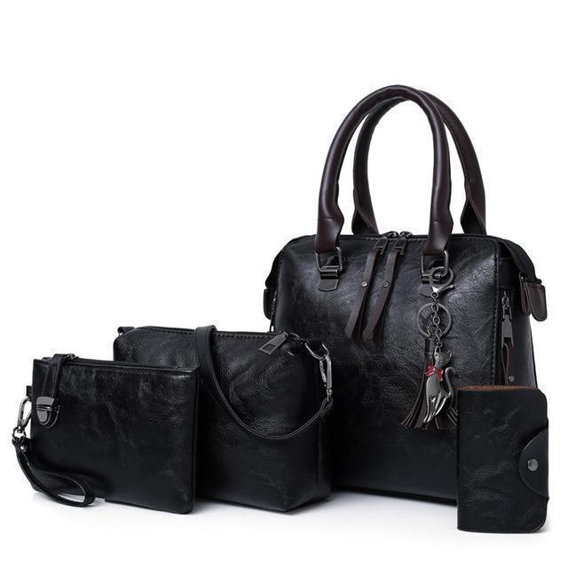Disponível exclusivamente em conjunto de 🔥4 peças. Bolsa de senhora em couro.